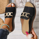 Ins Chain Peep Toe Sandals - back