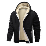 Thick Sherpa Lined Hooded Zipper Jacket