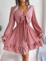 V-neck Long Sleeve Dress