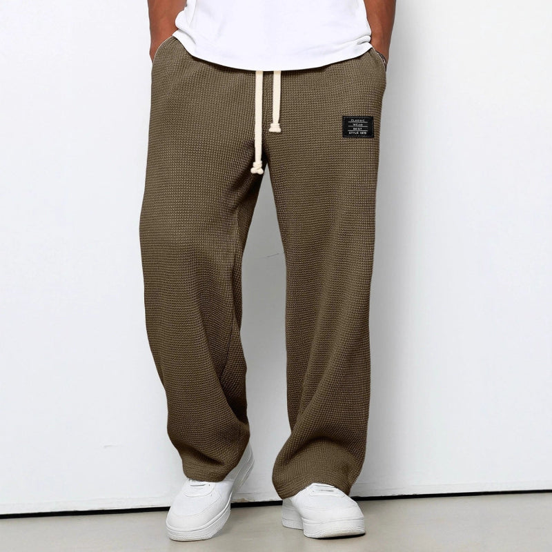 LooseDrawstring Pockets Sports Pants - brown