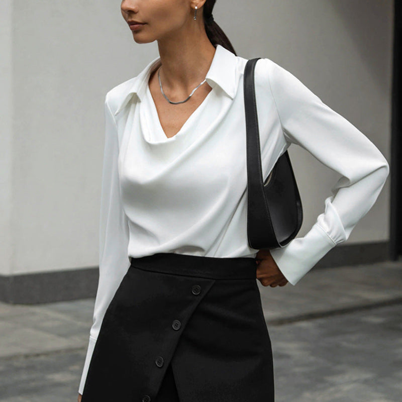 Elegant Long-Sleeve Commuter Blouse