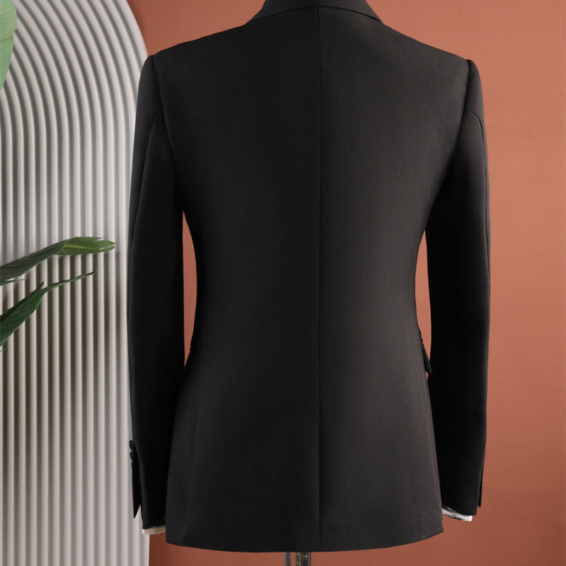 Black Peak Lapel Side Buckle 2 Piece Suit Set Gurkha Trousers