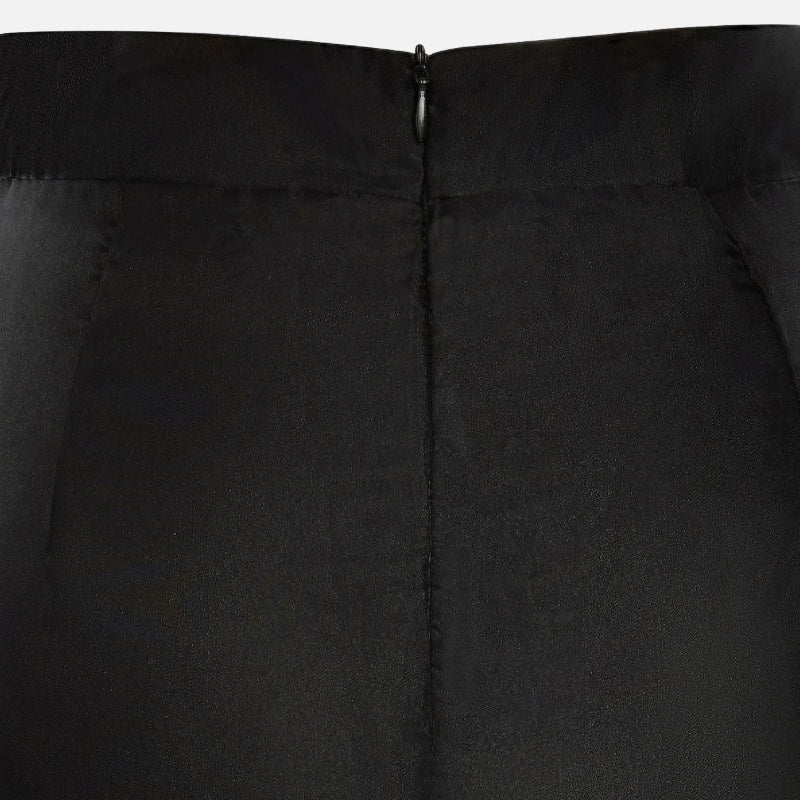 Black Structured Organza Mermaid Maxi Skirt