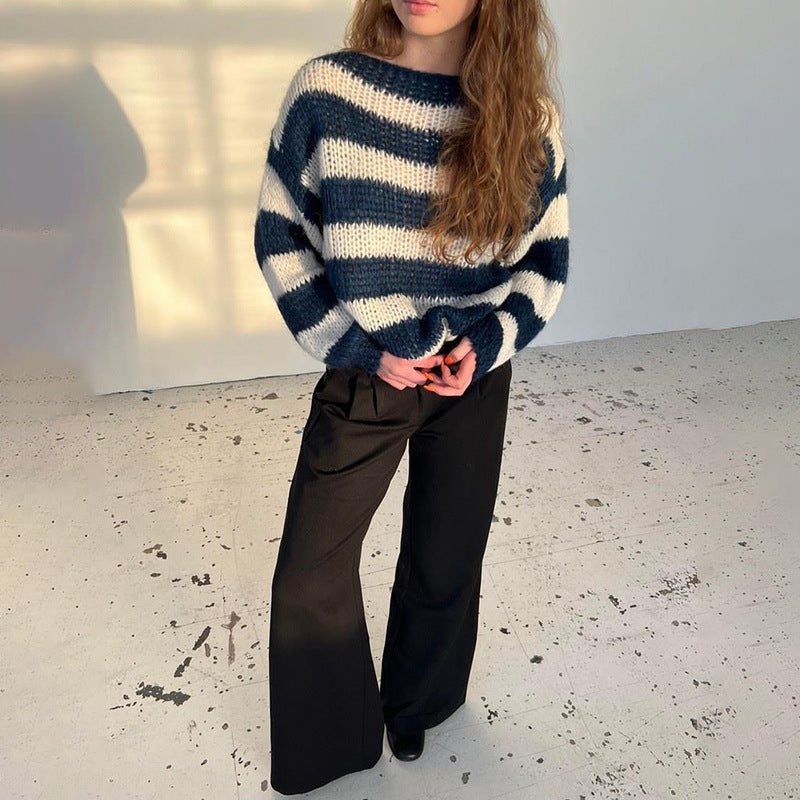 Loose Striped Pullover Sweater