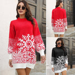 Christmas Snowflake Knit Mini Dress