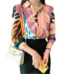 Turn Down Collar Full Sleeve Chiffon Shirts - runwayfashionista.com