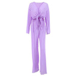 Design Sense Mesh Casual Pant Suit - runwayfashionista.com