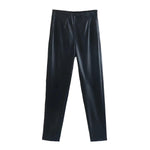Faux Leather High Waist Pants - runwayfashionista.com