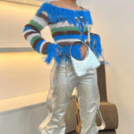 Contrast Slotted Neck Slim Long Sleeve T-Shirt - runwayfashionista.com