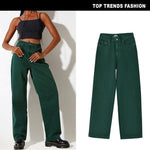 High Waist Loose Straight Trousers - runwayfashionista.com