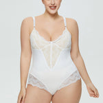 Lace Spliced T-Line Bodysuit - runwayfashionista.com