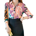 Turn Down Collar Full Sleeve Chiffon Shirts - runwayfashionista.com