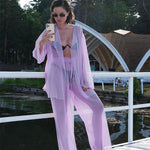 Design Sense Mesh Casual Pant Suit - runwayfashionista.com