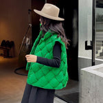 New Fashion Woven Pattern Warm Down Vest - runwayfashionista.com