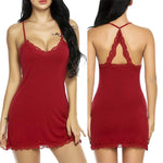 Lingerie Sexy Suspender Lace Nightdress - runwayfashionista.com