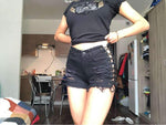 High Waist Ripped Jeans Short - runwayfashionista.com