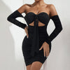 The Confident Curve: Embracing the Black Long-Sleeve Wrap Pencil Dress