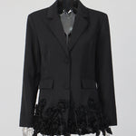 Elegant Three-dimensional Floral Loose-fitting Blazers