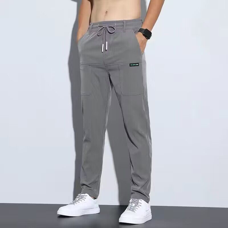 The Essential Straight-Leg Ice Silk Trouser - grey