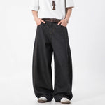 Loose semi elastic jeans - Black