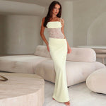 Y2K Lace Suspender Maxi Dress