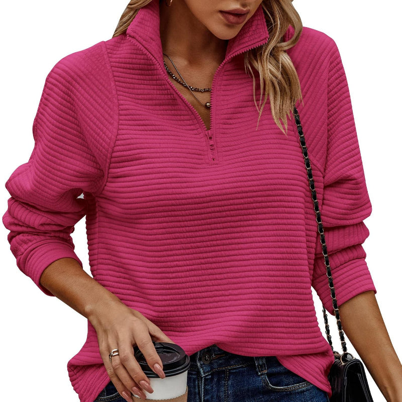 Stand Up Collar Long Sleeve Hoodie