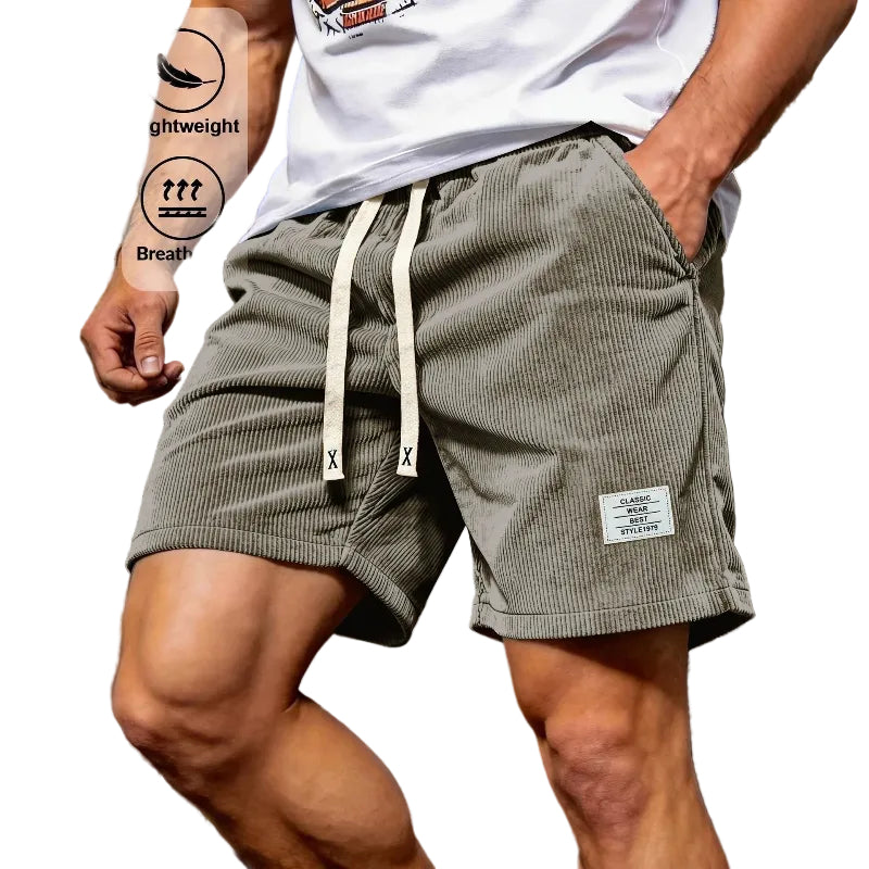 Men's Corduroy Drawstring Shorts - grey