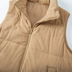 Pocketed Zip Up Turtleneck Vest Coat -runwayfashionista.com