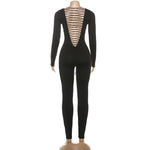 Solid Backless Bodycon Jumpsuit