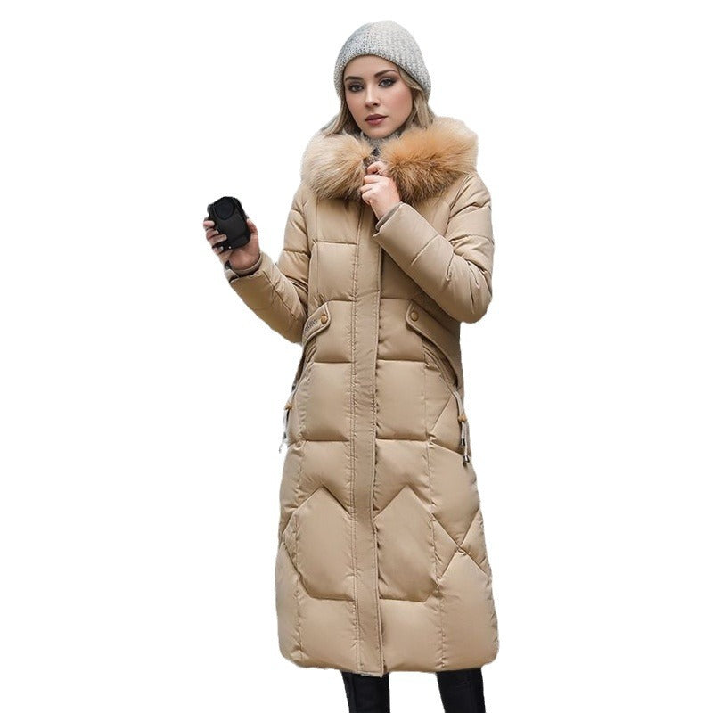 Slim Fit Knee Length Cotton Padded Jacket