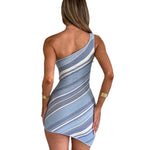A colorful sleeveless printed slim fit mini dress made of polyester.