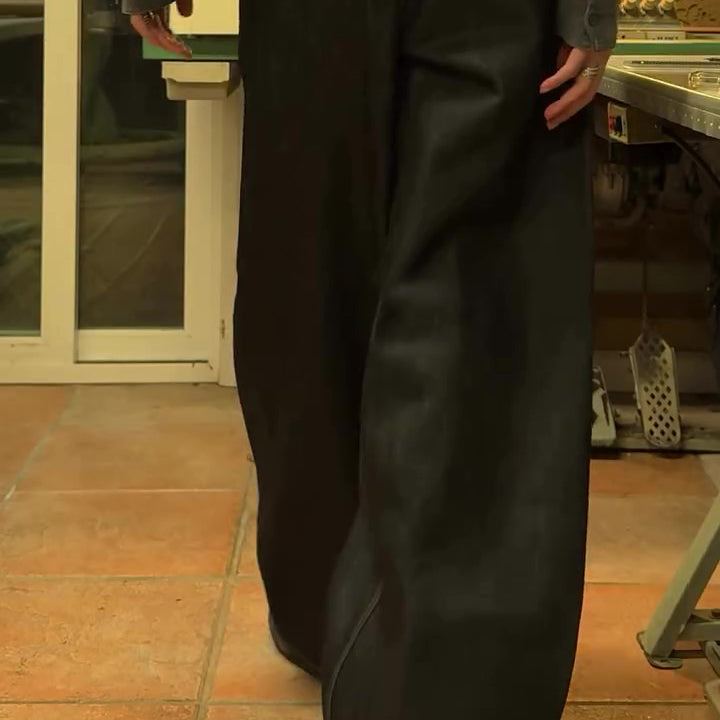 Classic Pocket Denim Wide-Leg Pants