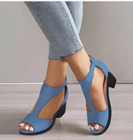 Dressy Open Toe Fish Mouth High Heels - sky blue