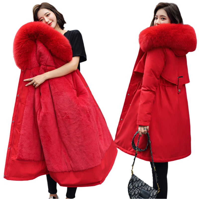 Big Fur Collar with Fleece Jacket