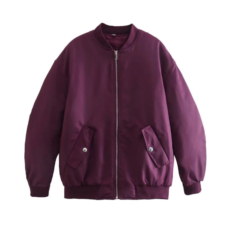 Y2K Oversized Long Sleeve Hoodie - Maroon