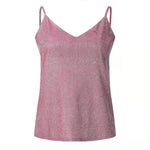Pink sparkly camisole on a white background