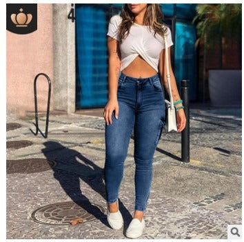 The New Aesthetic: Y2K Patchwork Wide Leg Mom Jeans - dark blue