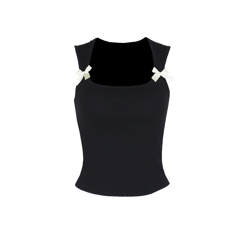 The Romantic Revival: Y2K Streetwear Strapless Camisole Top - black