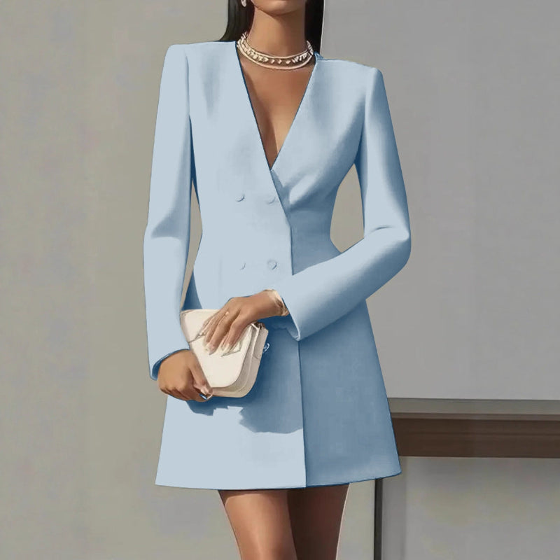 Chic V-neck Suit-style Mini Dress