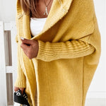 Oversized Bat Sleeve Hooded Cardigan 