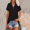 Short sleeved zippered t-shirt