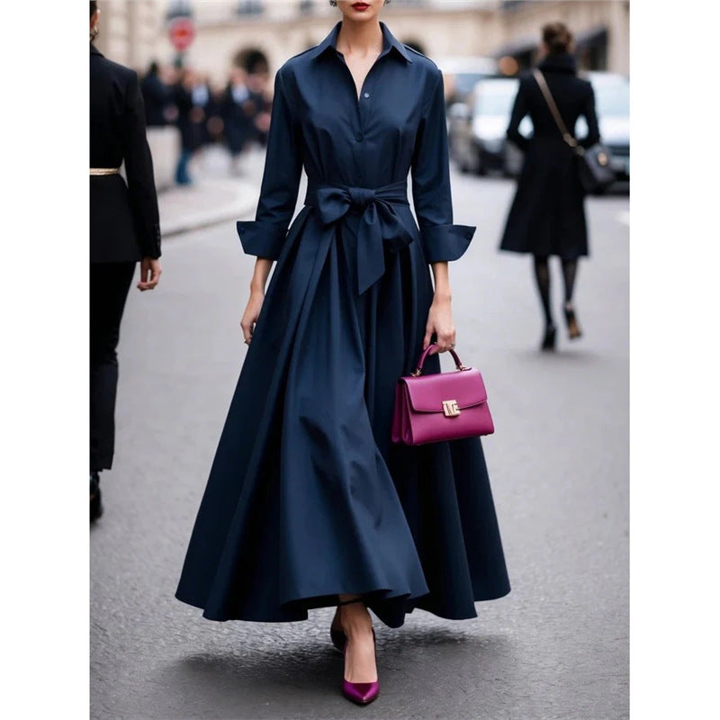 Lace Up POLO collar Dress Jacket