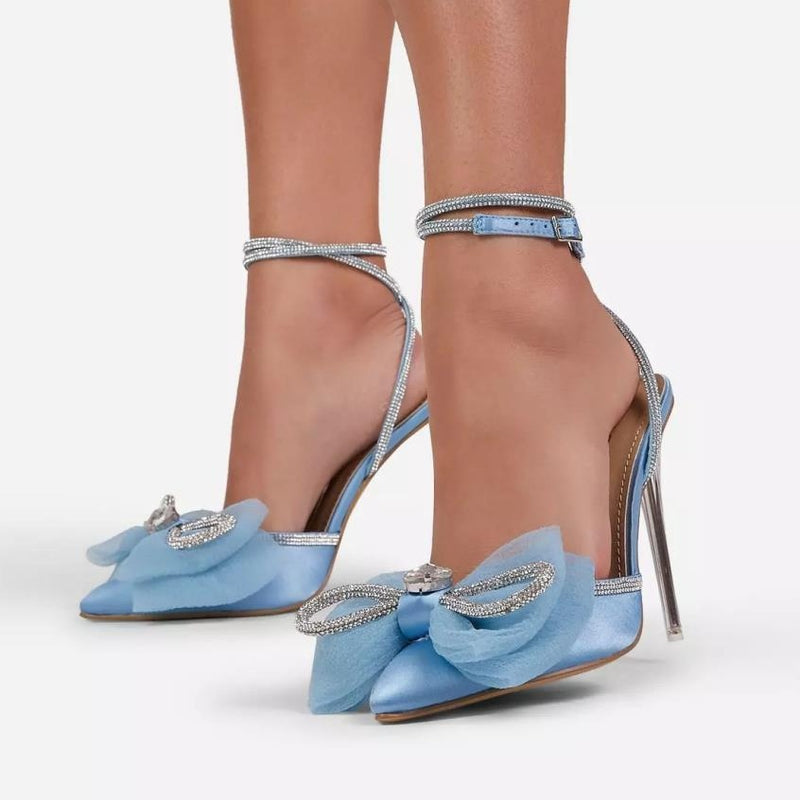 Pointed Toe Fairy Bow High Heel - runwayfashionista.com