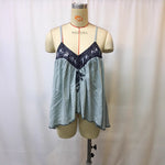 The Bohemian Revival: Vintage Printed Patchwork Strapless Top - blue