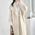 Lapel Thickened Large Sweater Coat - runwayfashionista.com