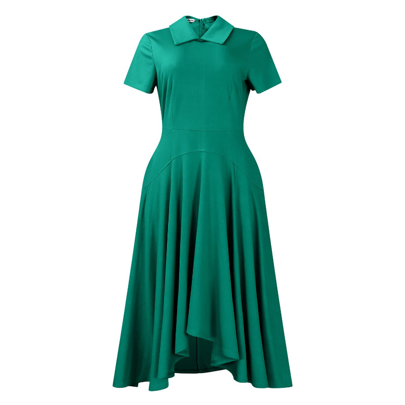 High-Waist A-Line Midi Dress
