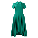 High-Waist A-Line Midi Dress