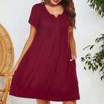 Short Sleeved Pocket Dress - runwayfashionista.com