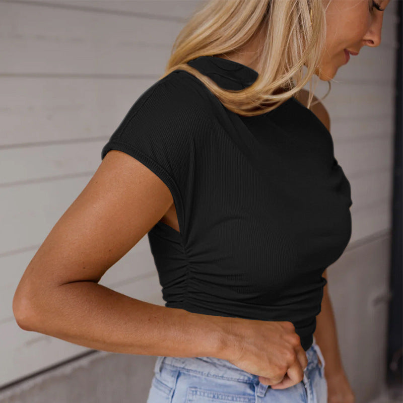 Metallic Decoration Short-Sleeve T-Shirt