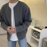 Zip Up Knitted Cardigan - grey